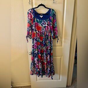 FINAL SALE $15 Umgee Floral Print Tiered Midi Dress - Vacation, Summer, Beach